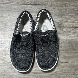 Hey Dude Black Textured Loafers